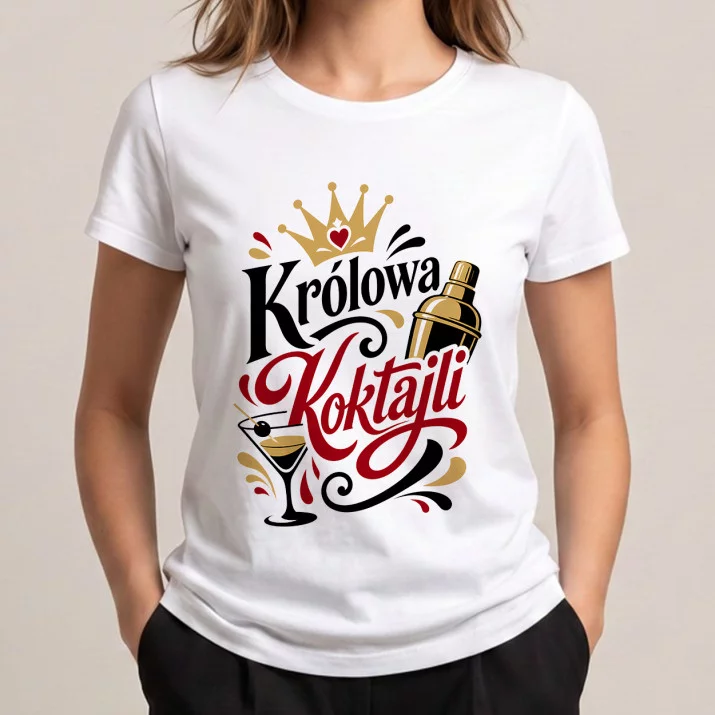 Koszulka Damska Biała Dla Barmanki Prezent Dla Kobiety: Barowa Elegancja