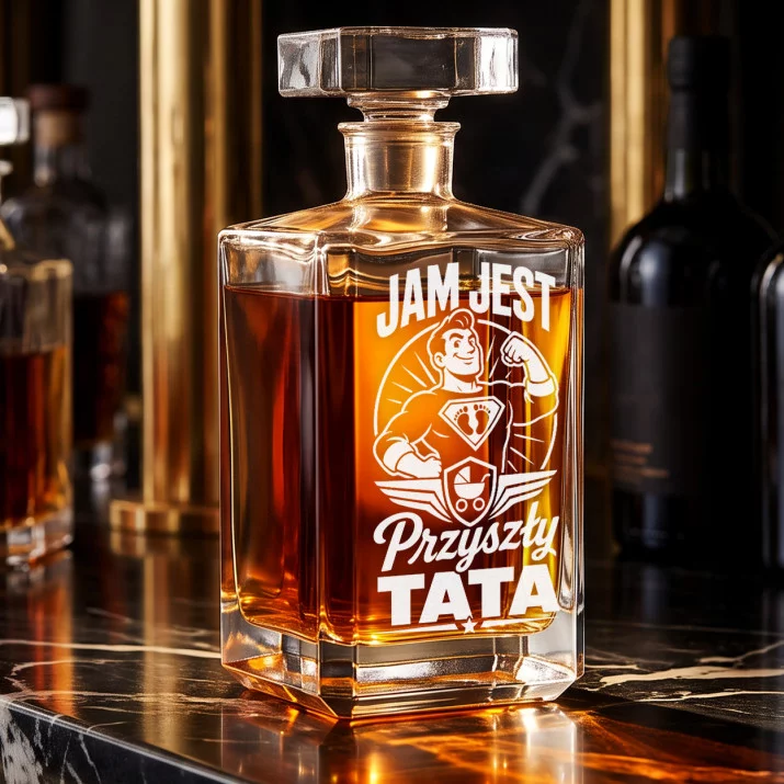 Karafka Do Whisky z Grawerem Dla Przyszłego Taty Prezent Na Dzień Ojca: Jam Jest Przyszły Tata Karafka Do Whisky z Grawerem Dla Przyszłego Taty Prezent Na Dzień Ojca: Jam Jest Przyszły Tata