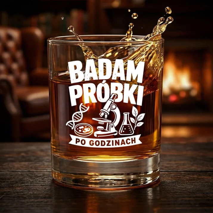 Szklanka Do Whisky Dla Biologa Prezent Dla Mężczyzny: Badam Próbki Szklanka Do Whisky Dla Biologa Prezent Dla Mężczyzny: Badam Próbki