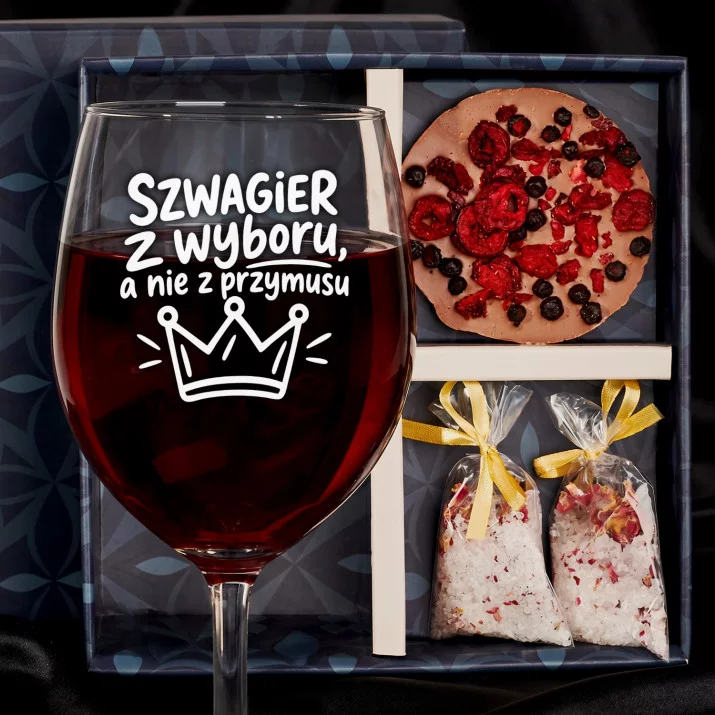 Zestaw Prezenowy Z Kieliszkiem Do Wina Dla Szwagra: Szwagier Z Wyboru Zestaw Prezenowy Z Kieliszkiem Do Wina Dla Szwagra: Szwagier Z Wyboru