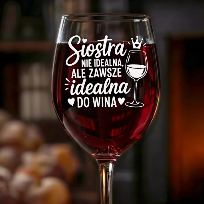 Kieliszek Do Wina Dla Siostry Prezent Dla Kobiety: Siostra Idealna Do Wina Kieliszek Do Wina Dla Siostry Prezent Dla Kobiety: Siostra Idealna Do Wina