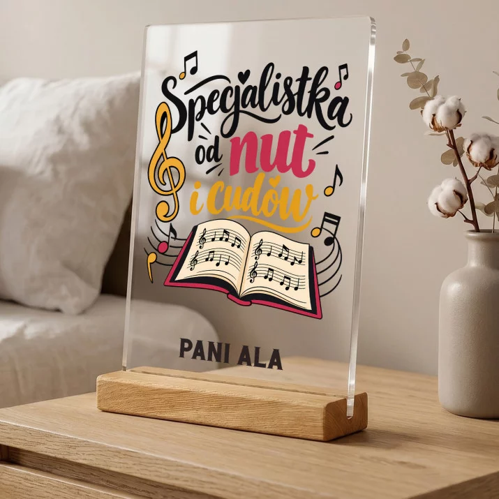 Druk Na Szkle Dla Nauczycielki Muzyki Prezent Na Dzień Nauczyciela Dla Kobiety: Specjalistka Od Nut I Druk Na Szkle Dla Nauczycielki Muzyki Prezent Na Dzień Nauczyciela Dla Kobiety: Specjalistka Od Nut I