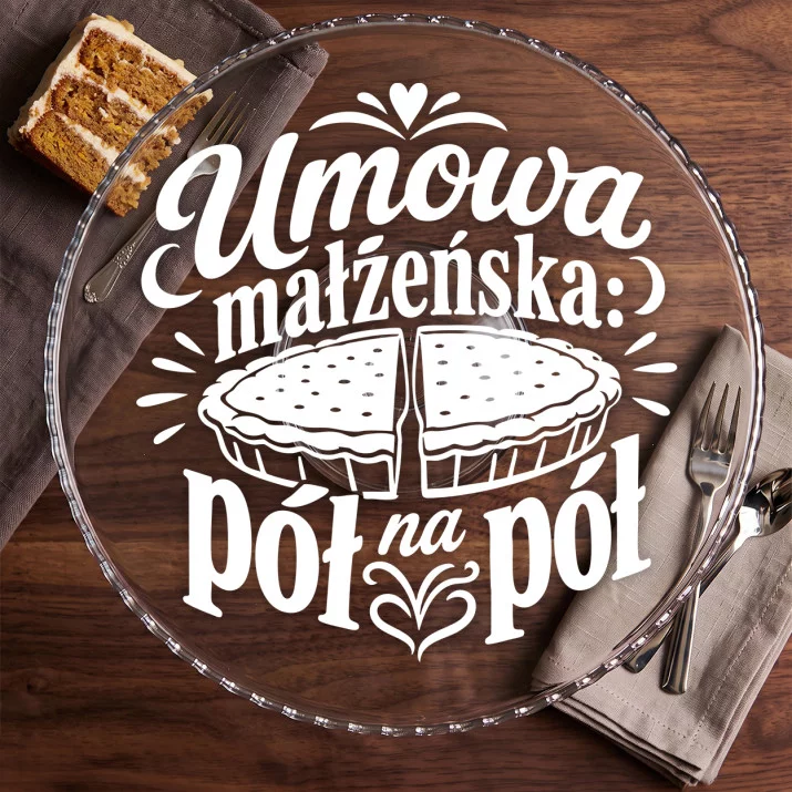 Patera Na Ciasto Dla Małżeństwa Prezent Dla Pary: Małżeński Podział Patera Na Ciasto Dla Małżeństwa Prezent Dla Pary: Małżeński Podział