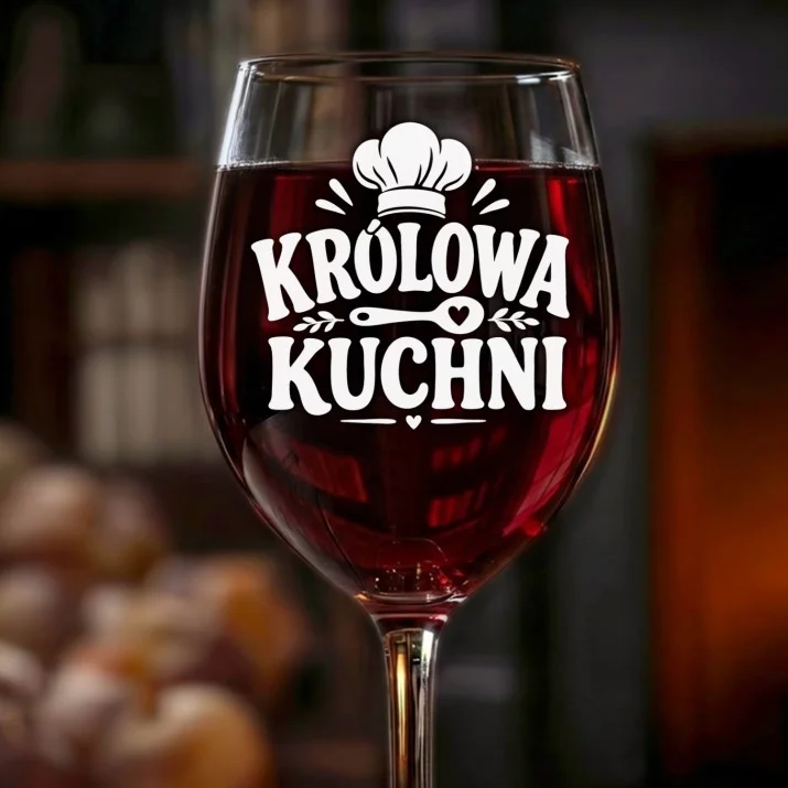 Kieliszek Do Wina Dla Kucharki Prezent Dla Kobiety: Królowa Kuchni Kieliszek Do Wina Dla Kucharki Prezent Dla Kobiety: Królowa Kuchni