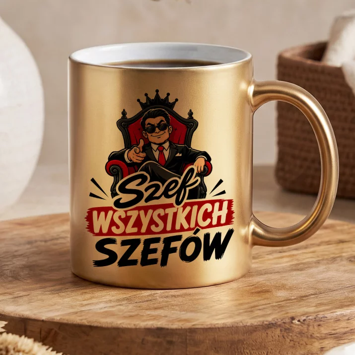 Złoty Kubek Na Walentynki Prezent Na Rocznicę Dla Mężczyzny: Bezczelny Szef Złoty Kubek Na Walentynki Prezent Na Rocznicę Dla Mężczyzny: Bezczelny Szef