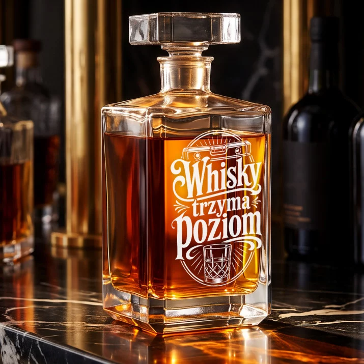 Karafka Do Whisky z Grawerem Dla Majstra Prezent: Whisky Trzyma Poziom Karafka Do Whisky z Grawerem Dla Majstra Prezent: Whisky Trzyma Poziom