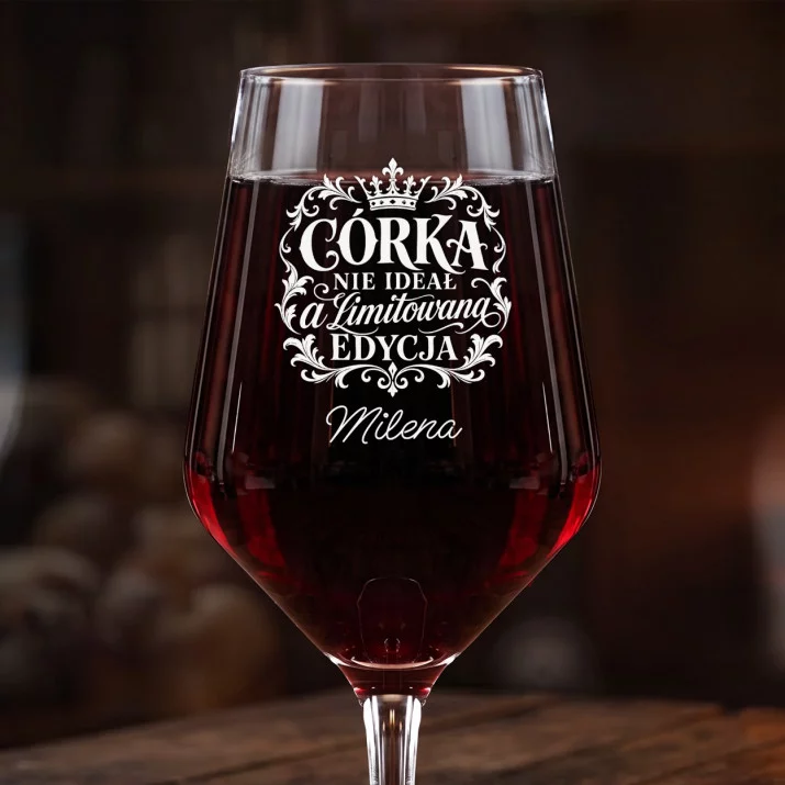 Mega Kieliszek Do Wina z Grawerem Dla Córki Prezent Dla Kobiety: Córka Limitowana Edycja Mega Kieliszek Do Wina z Grawerem Dla Córki Prezent Dla Kobiety: Córka Limitowana Edycja