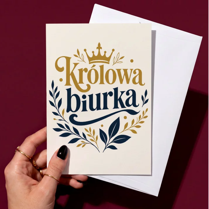 Kartka z Życzeniami Dla Koleżanki Z Pracy Dla Kobiety: Botaniczna Biurowa Kartka z Życzeniami Dla Koleżanki Z Pracy Dla Kobiety: Botaniczna Biurowa