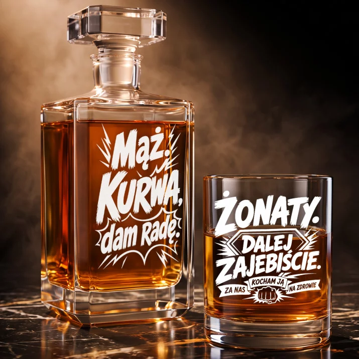 Zestaw Do Whisky Na 20 Rocznicę Ślubu Prezent Dla Mężczyzny: Mąż. Kurwa, Dam Radę. Zestaw Do Whisky Na 20 Rocznicę Ślubu Prezent Dla Mężczyzny: Mąż. Kurwa, Dam Radę.