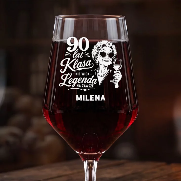 Mega Kieliszek Do Wina z Grawerem Na 90 Urodziny Prezent Dla 90 Latki Kobiety: 90 Lat Klasa Legenda Mega Kieliszek Do Wina z Grawerem Na 90 Urodziny Prezent Dla 90 Latki Kobiety: 90 Lat Klasa Legenda