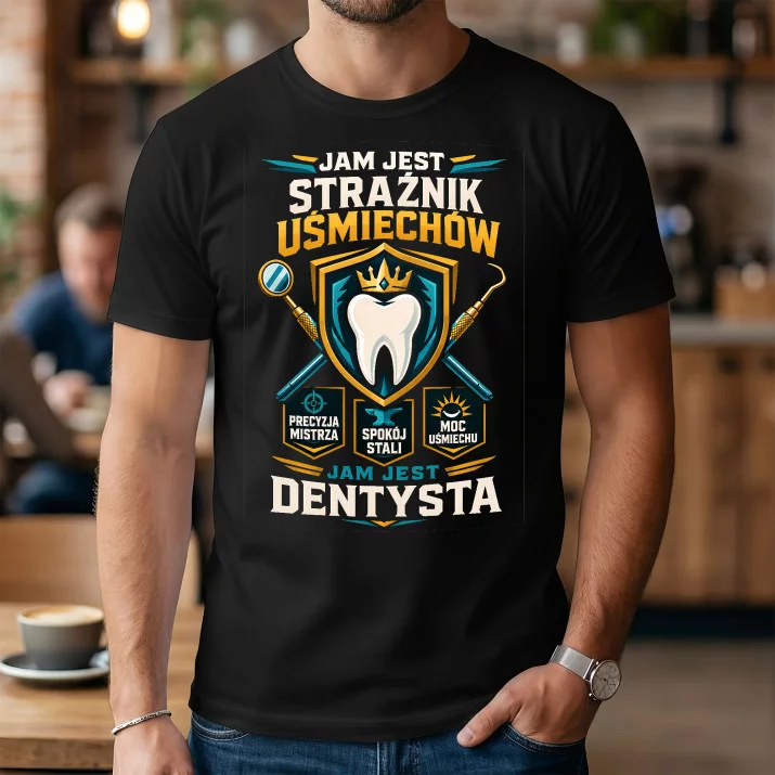 Koszulka Męska Dla Dentysty Prezent Dla Mężczyzny: Strażnik Uśmiechów