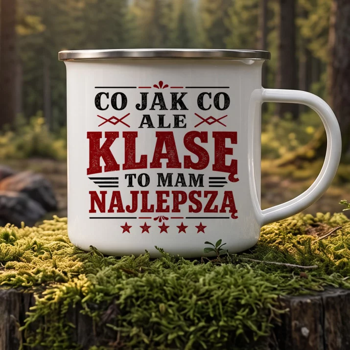 Kubek Emaliowany Dla Mamy Prezent Na Dzień Mamy Dla Kobiety: Klasę To Mam Najlepszą Kubek Emaliowany Dla Mamy Prezent Na Dzień Mamy Dla Kobiety: Klasę To Mam Najlepszą