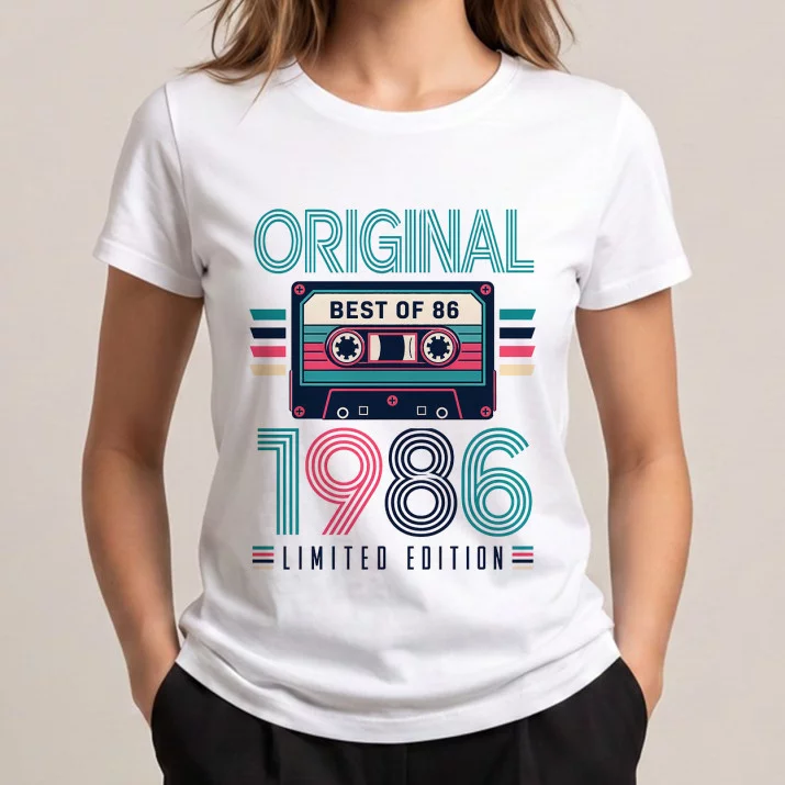 Koszulka Damska Biała Na 40 Urodziny Prezent Dla Kobiety: Original 1986 Limited Edition