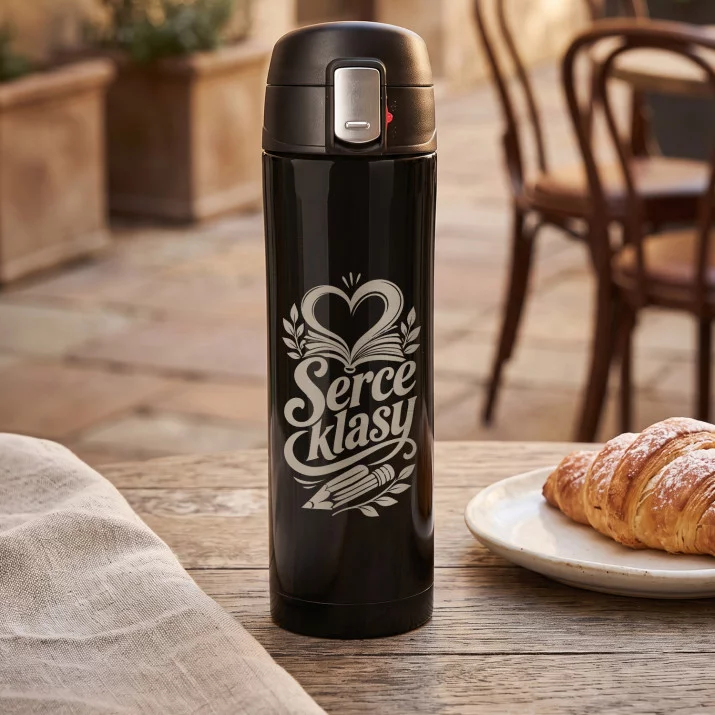 Kubek Termiczny 440ml Dla Nauczyciela Prezent Na Dzień Nauczyciela: Serce Klasy