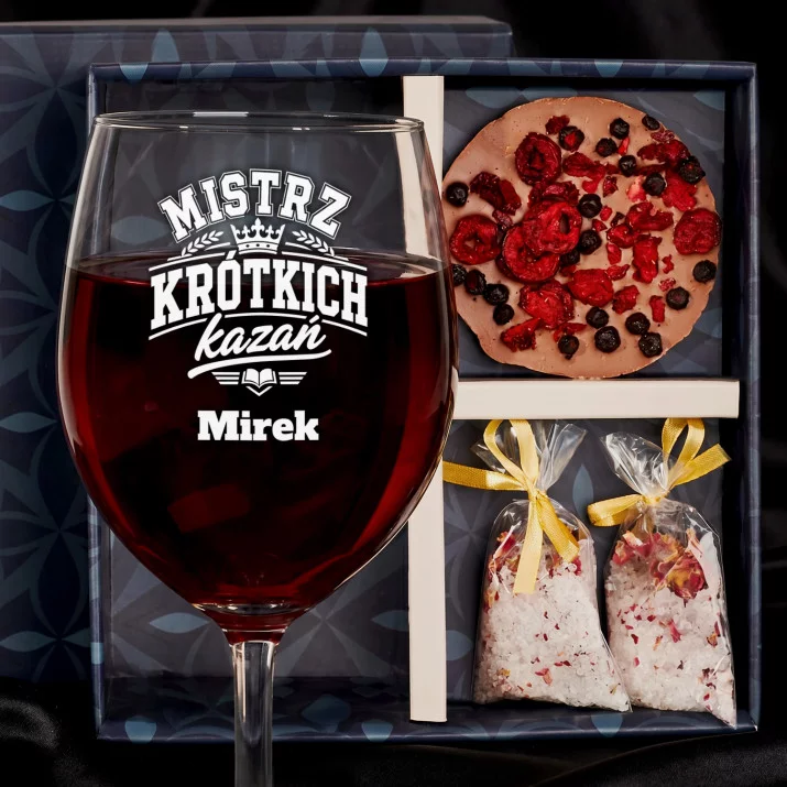 Zestaw Prezenowy z Kieliszkiem do Wina Dla Księdza Dla Mężczyzny: Mistrz Krótkich Kazań Zestaw Prezenowy z Kieliszkiem do Wina Dla Księdza Dla Mężczyzny: Mistrz Krótkich Kazań