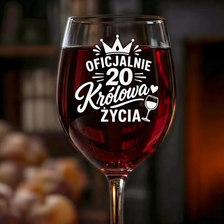 Kieliszek Do Wina Na 20 Urodziny Prezent Dla Kobiety: Królowa Życia 20 Kieliszek Do Wina Na 20 Urodziny Prezent Dla Kobiety: Królowa Życia 20