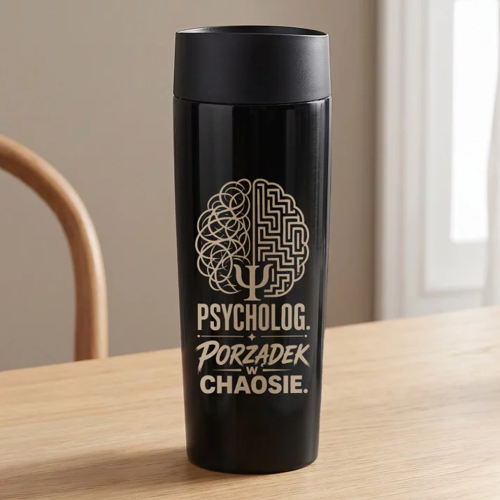 Kubek Termiczny Dla Psychologa Prezent Dla Mężczyzny: Psycholog. Porządek W Chaosie.