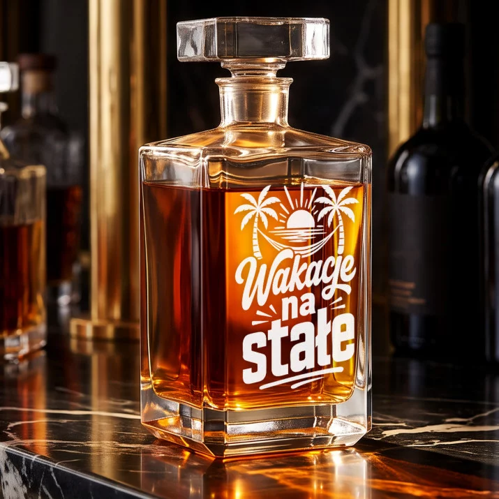 Karafka Do Whisky z Grawerem Dla Emeryta Prezent Na Emeryturę: Wieczny Urlop Karafka Do Whisky z Grawerem Dla Emeryta Prezent Na Emeryturę: Wieczny Urlop