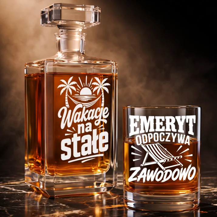 Zestaw Do Whisky Dla Emeryta Prezent Na Emeryturę Dla Mężczyzny: Wieczny Urlop