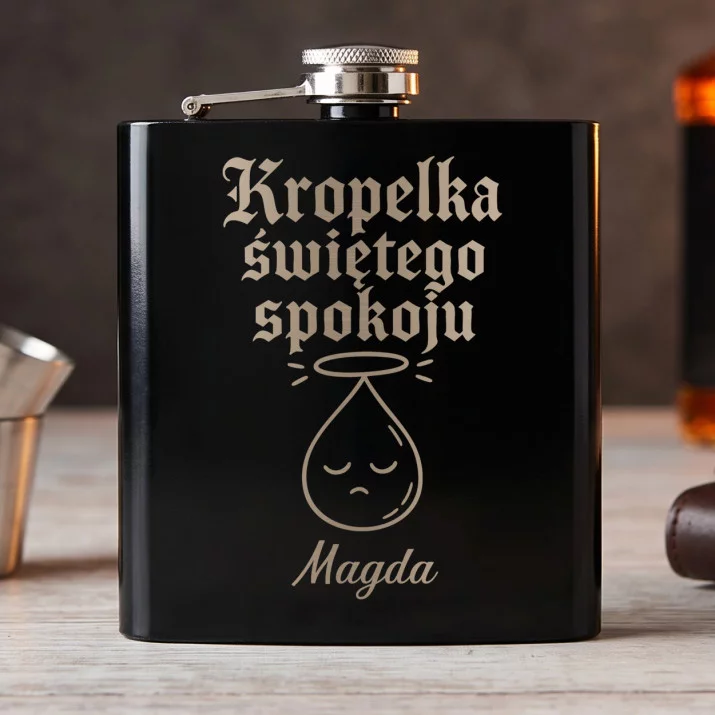 Piersiówka Z Grawerem Na Dzień Mamy Prezent Dla Mamy Kobiety: Kropelka Świętego Spokoju Piersiówka Z Grawerem Na Dzień Mamy Prezent Dla Mamy Kobiety: Kropelka Świętego Spokoju