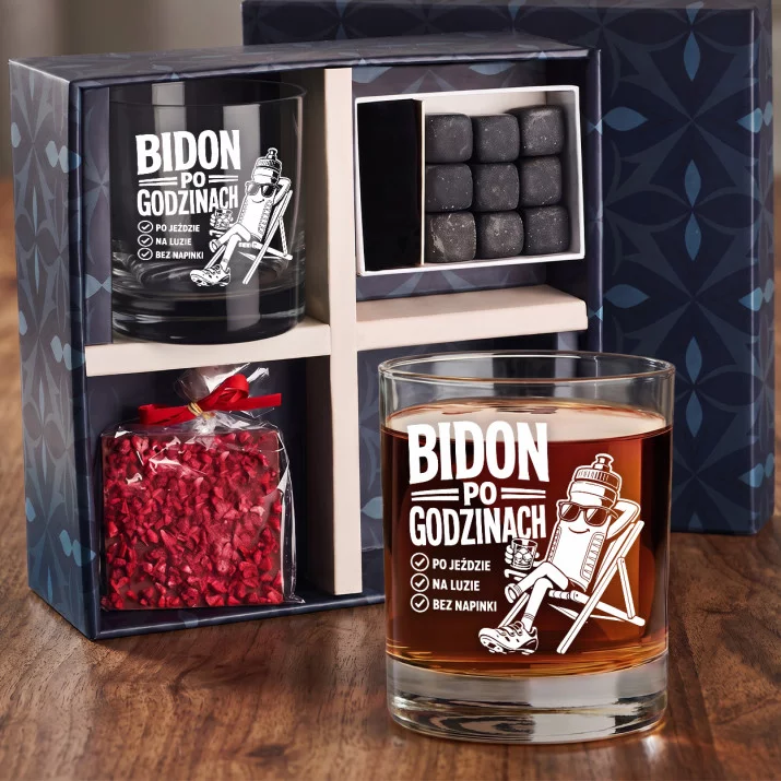 Zestaw Prezentowy Whisky Dla Rowerzysty Dla Mężczyzny: Bidon Po Godzinach Zestaw Prezentowy Whisky Dla Rowerzysty Dla Mężczyzny: Bidon Po Godzinach