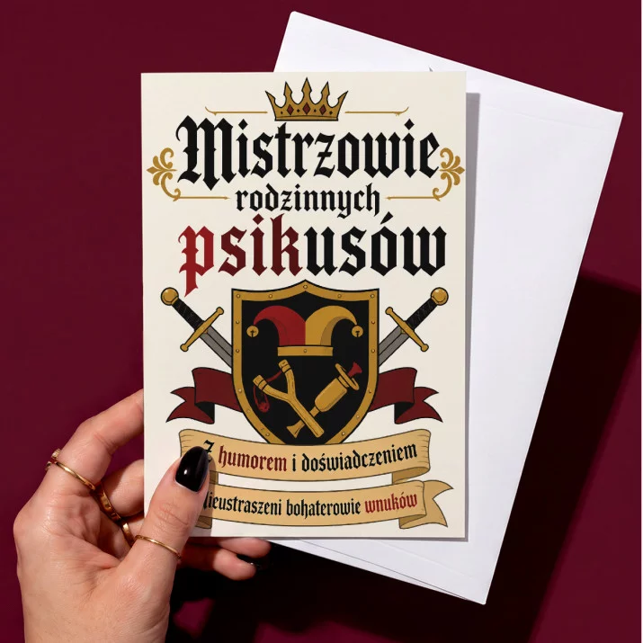 Kartka z Życzeniami Dla Dziadków Na Dzień Babci i Dziadka Dla Pary: Rycerski Humor Dziadków