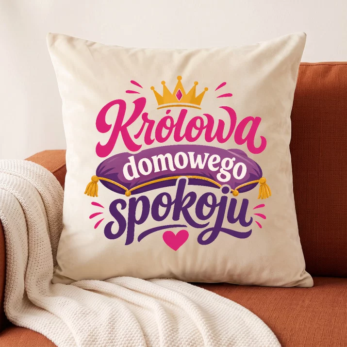 Poduszka Dekoracyjna Na Dzień Matki Prezent Dla Mamy Kobiety: Królowa Domu Poduszka Dekoracyjna Na Dzień Matki Prezent Dla Mamy Kobiety: Królowa Domu
