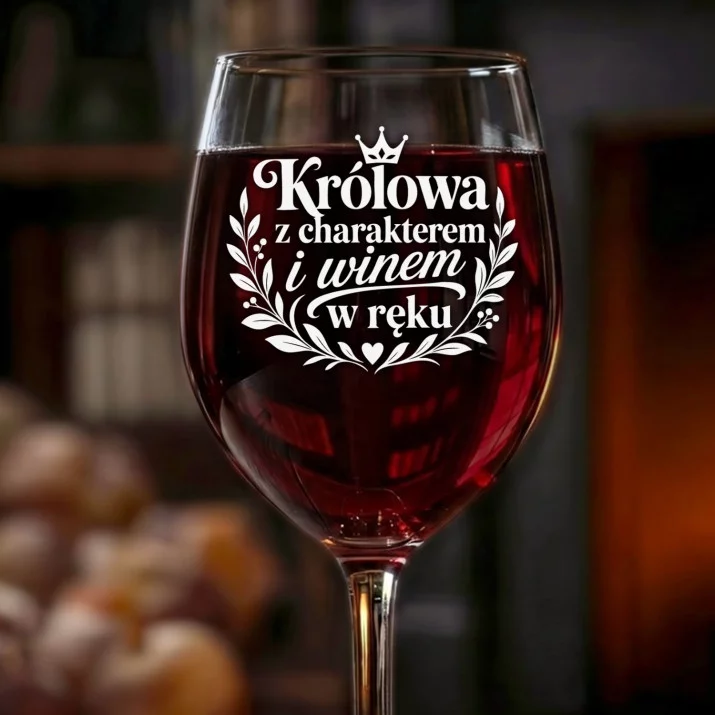 Kieliszek Do Wina Na Święta Prezent Dla Kobiety: Królowa Z Winem