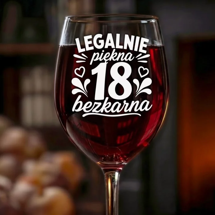 Kieliszek Do Wina Na 18Stke Prezent Dla Kobiety: Legalnie Piękna 18