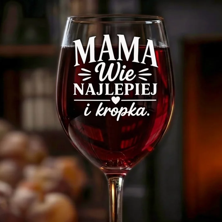 Kieliszek Do Wina Dla Mamy Prezent Na Dzień Mamy Dla Kobiety: Mama Wie Najlepiej