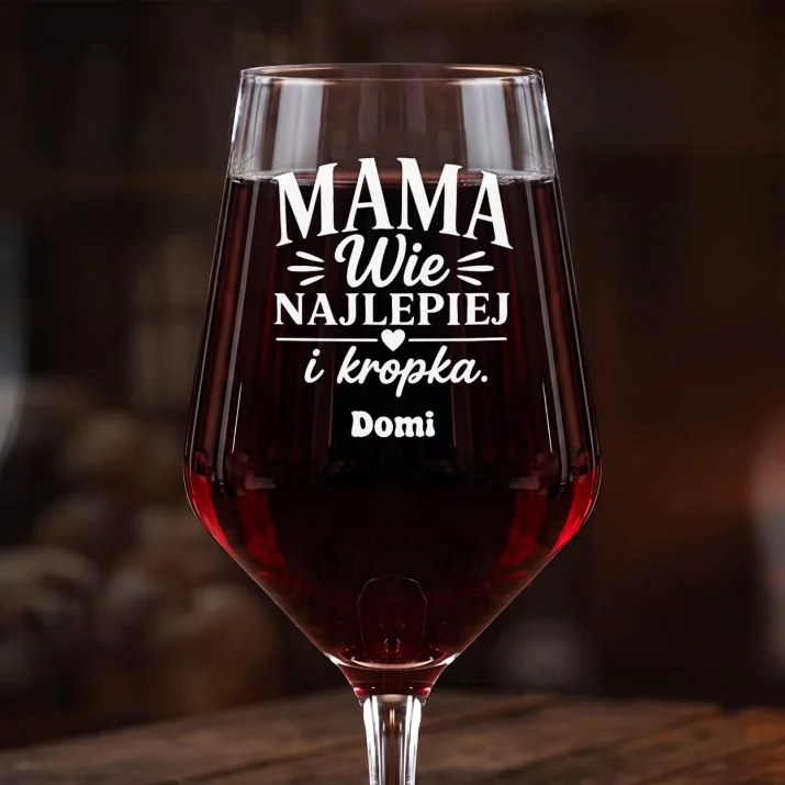 Mega Kieliszek Do Wina z Grawerem Dla Mamy Prezent Na Dzień Mamy Dla Kobiety: Mama Wie Najlepiej Mega Kieliszek Do Wina z Grawerem Dla Mamy Prezent Na Dzień Mamy Dla Kobiety: Mama Wie Najlepiej