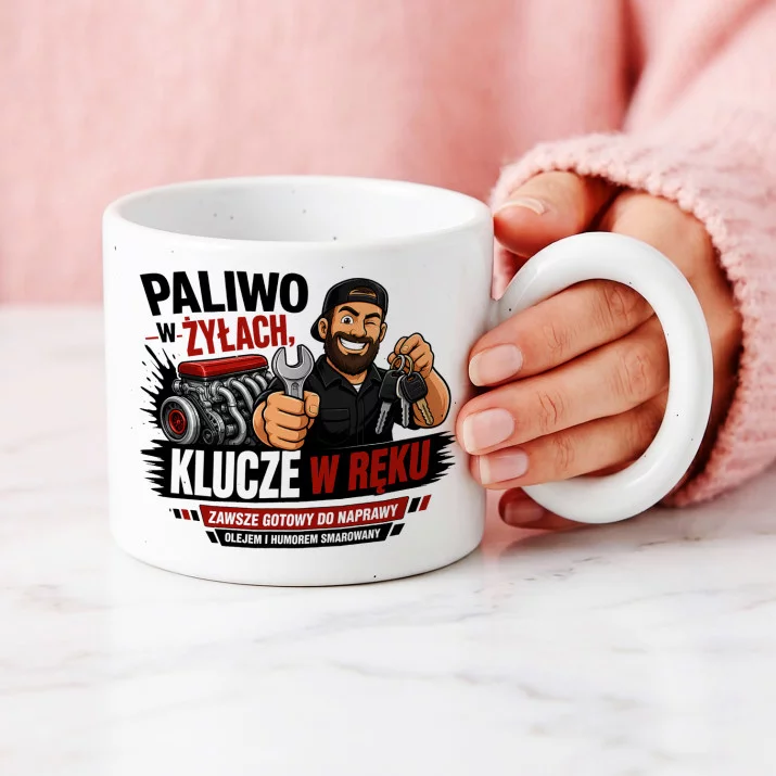 Kubek Z Okrągłym Uchem Dla Mechanika Samochodowego Prezent Dla Mężczyzny: Mechanik Z Humorem Kubek Z Okrągłym Uchem Dla Mechanika Samochodowego Prezent Dla Mężczyzny: Mechanik Z Humorem