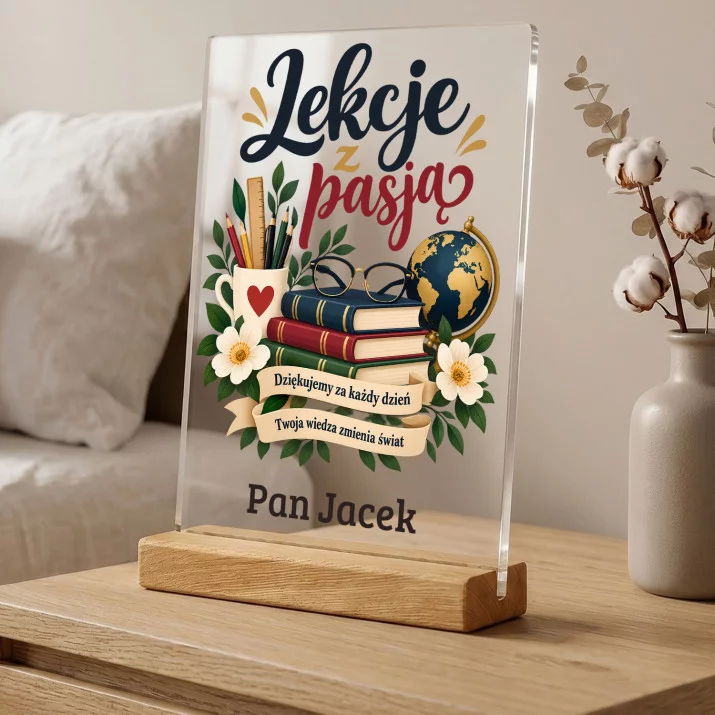 Druk Na Szkle Dla Nauczyciela Prezent Na Dzień Nauczyciela Dla Mężczyzny: Lekcje Z Pasją