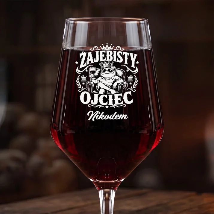 Mega Kieliszek Do Wina z Grawerem Dla Taty Prezent Na Dzień Ojca Dla Mężczyzny: Król Ojcostwa Mega Kieliszek Do Wina z Grawerem Dla Taty Prezent Na Dzień Ojca Dla Mężczyzny: Król Ojcostwa