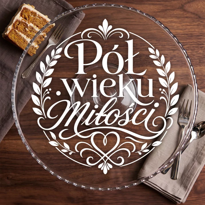 Patera Na Ciasto Na 50 Rocznicę Ślubu Prezent Dla Pary: Złota Elegancja Patera Na Ciasto Na 50 Rocznicę Ślubu Prezent Dla Pary: Złota Elegancja