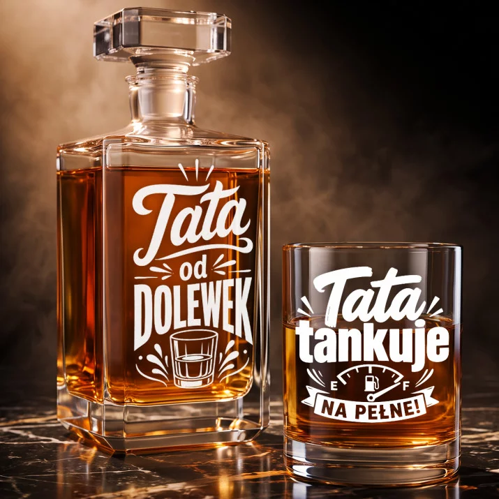 Zestaw Do Whisky Na Dzień Ojca Prezent Dla Taty Mężczyzny: Tata Od Dolewek
