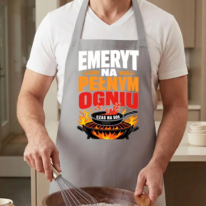 Fartuch Dla Emeryta Prezent Na Emeryturę Dla Mężczyzny: Emeryt Na Pełnym Ogniu