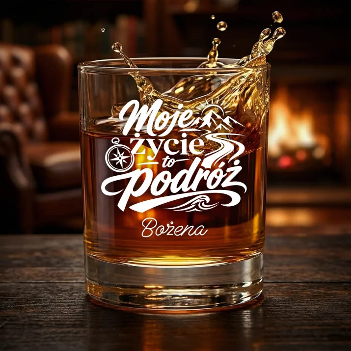 Szklanki Do Whisky z Grawerem Dla Podróżniczki Prezent Dla Kobiety: Moje Życie To Podróż Szklanki Do Whisky z Grawerem Dla Podróżniczki Prezent Dla Kobiety: Moje Życie To Podróż
