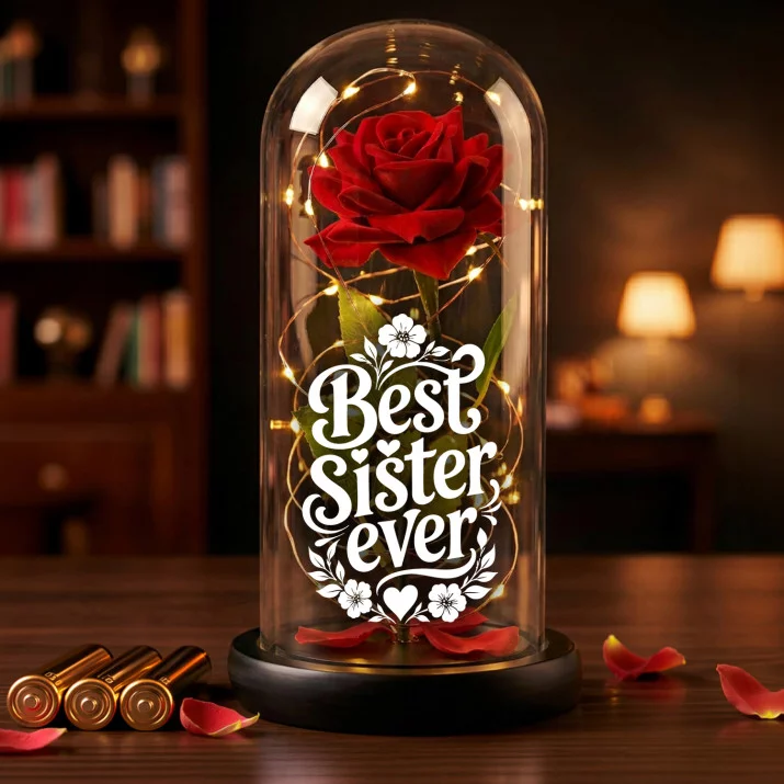 Wieczna Róża W Szkle Dla Przyjaciółki Prezent Dla Kobiety: Best Sister Ever