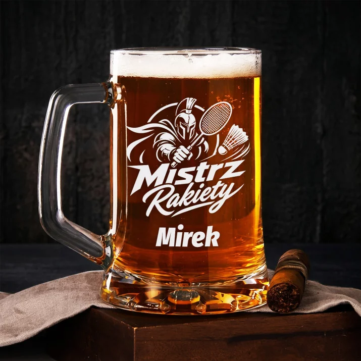 Kufel Personalizowany z Grawerem Dla Badmintonisty Prezent Dla Mężczyzny: Smash Mistrza Kufel Personalizowany z Grawerem Dla Badmintonisty Prezent Dla Mężczyzny: Smash Mistrza