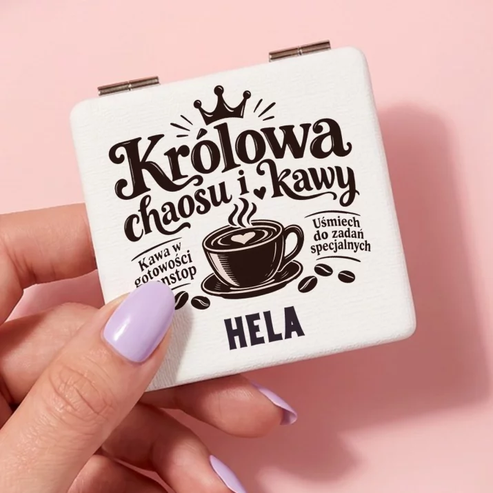 Lusterko Kieszonkowe Dla Żony Prezent Na Rocznicę Ślubu Dla Kobiety: Królowa Chaosu I Kawy