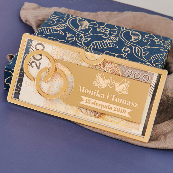 Gołębie - Akrylowa koperta na pieniądze Ślub