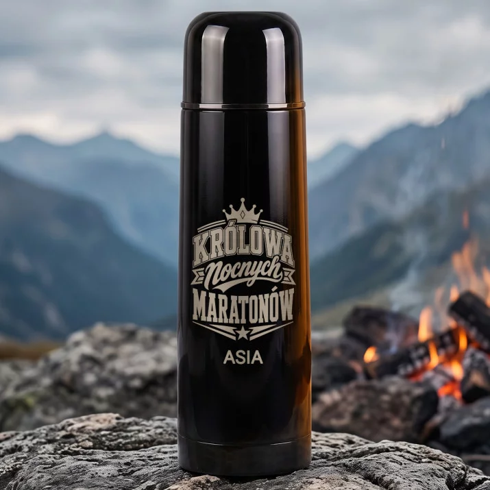 Termos Personalizowany Na Pępkowe Prezent Dla Kobiety: Królowa Nocnych Maratonów