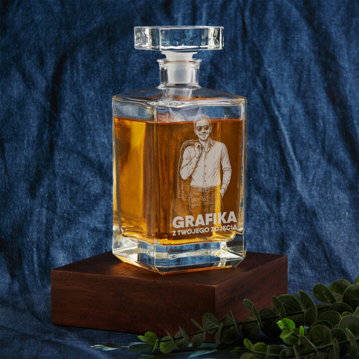 Grafika z twojego zdjęcia - Grawerowana karafka do whisky 0,7l