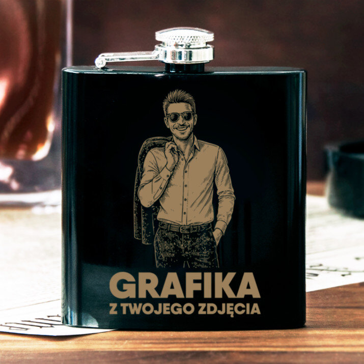 Grafika z twojego zdjęcia - Piersiówka z grawerem