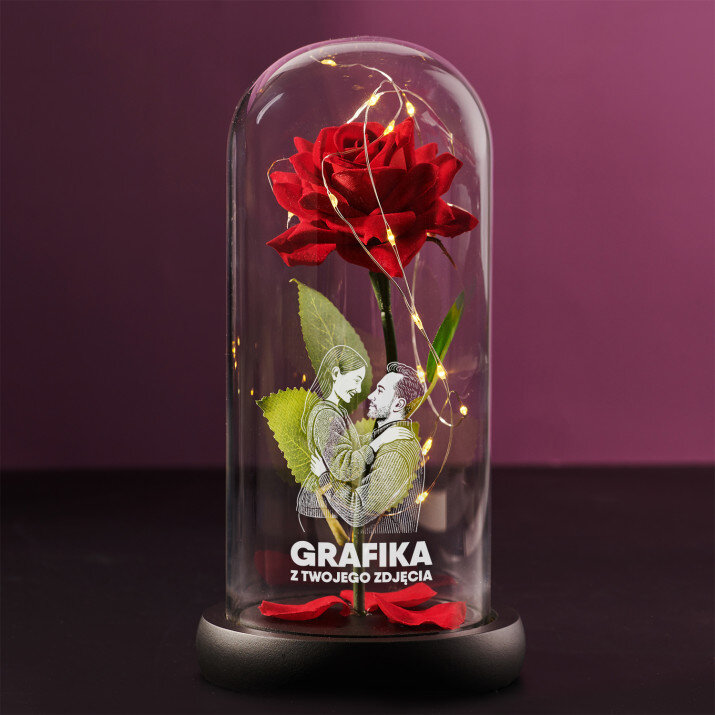 Grafika z twojego zdjęcia - Wieczna róża w szkle