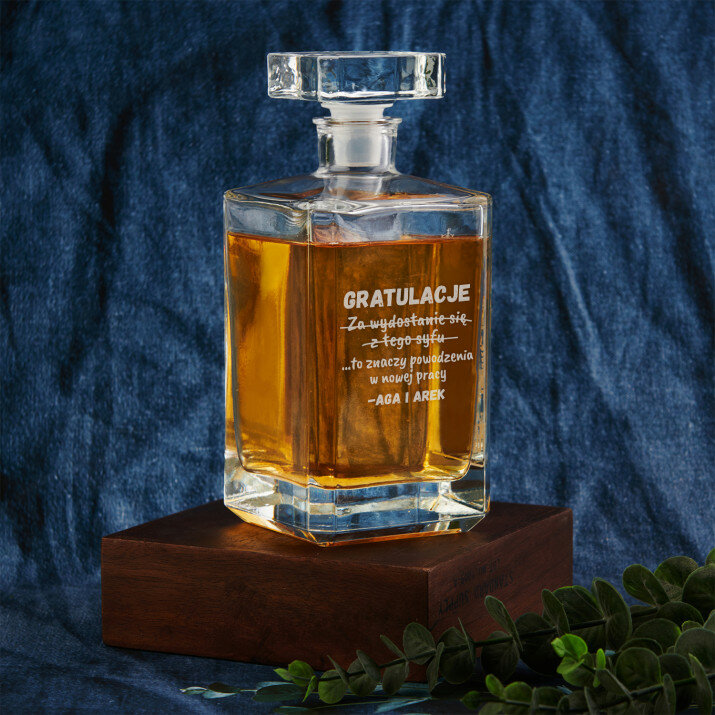 Gratulacje i powodzenia - grawerowana karafka do whisky