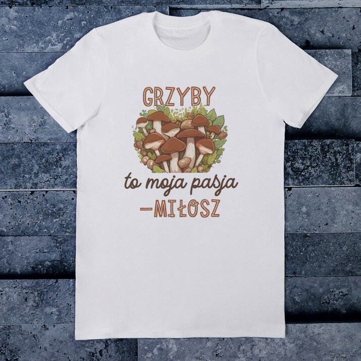 Grzyby to moja pasja - Koszulka męska z nadrukiem