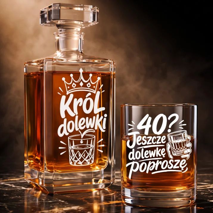 Zestaw Do Whisky Na 40Stke Prezent Dla Mężczyzny: Król Dolewki Zestaw Do Whisky Na 40Stke Prezent Dla Mężczyzny: Król Dolewki