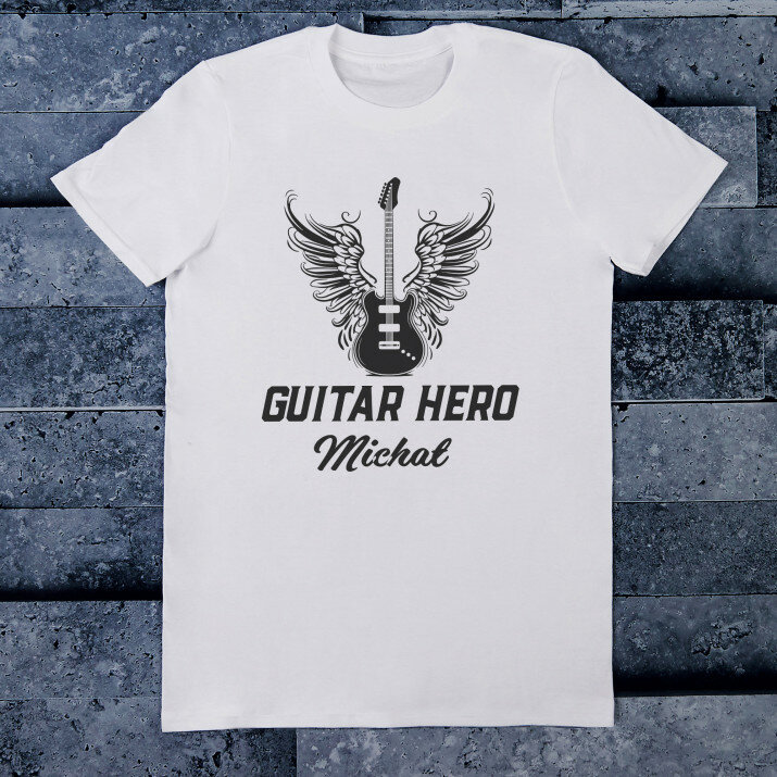 Guitar hero - Koszulka męska z nadrukiem